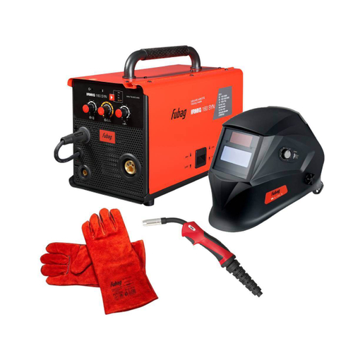 FUBAG Сварочный полуавтомат_IRMIG 160 SYN (с горелкой 150А в комплекте) (8641808) + Маска сварщика Хамелеон IR 9-13N S (38072) + Сварочные краги на подкладке красные FWGN 10R (641180)