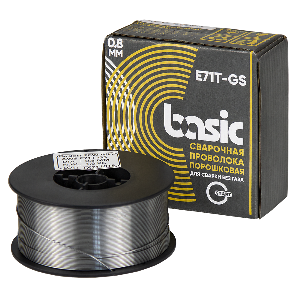 Проволока сварочная порошковая Basic E71T-GS д.0,8 (1 кг) START STB7108