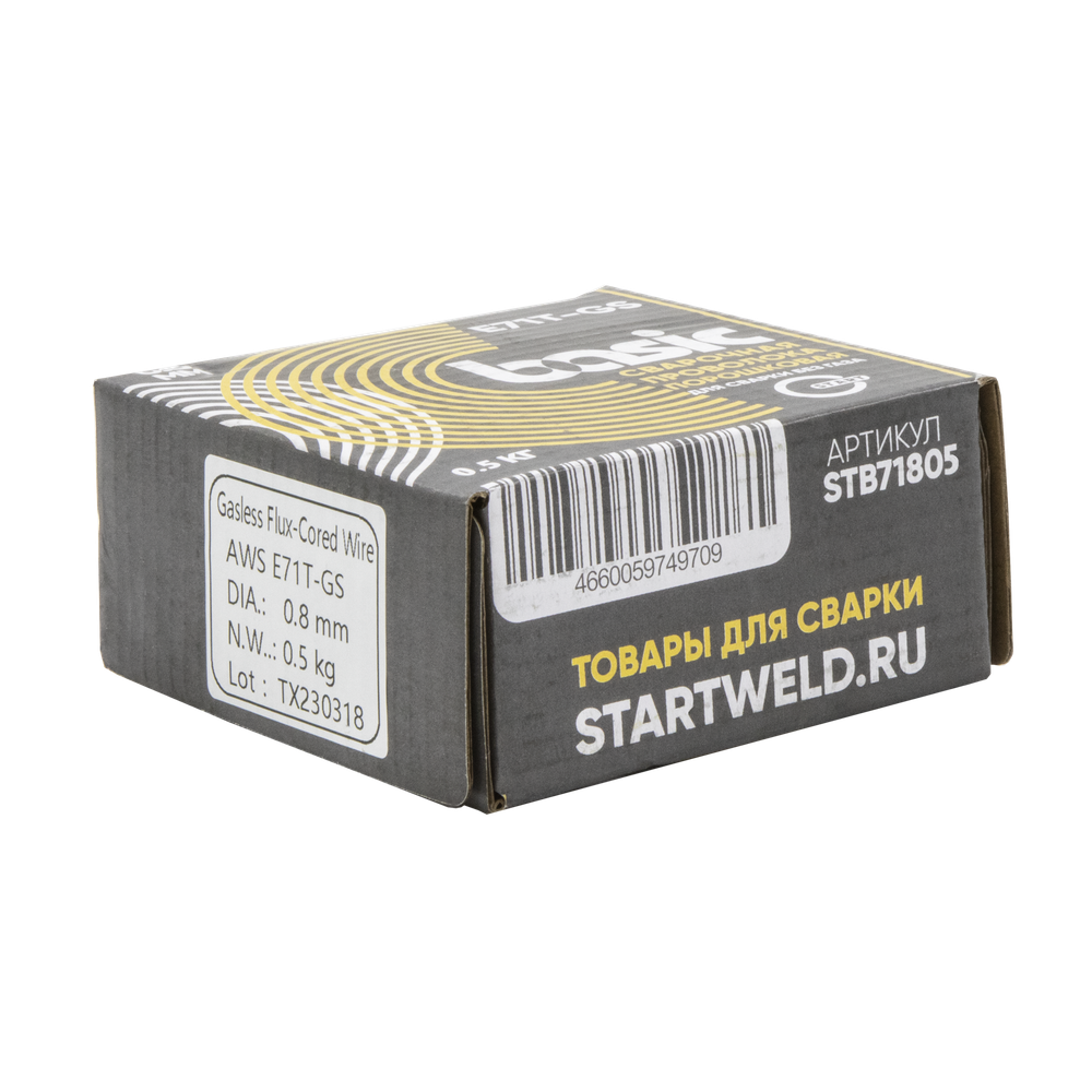 Проволока сварочная порошковая Basic E71T-GS д.0,8 (0,5кг) START STB71805