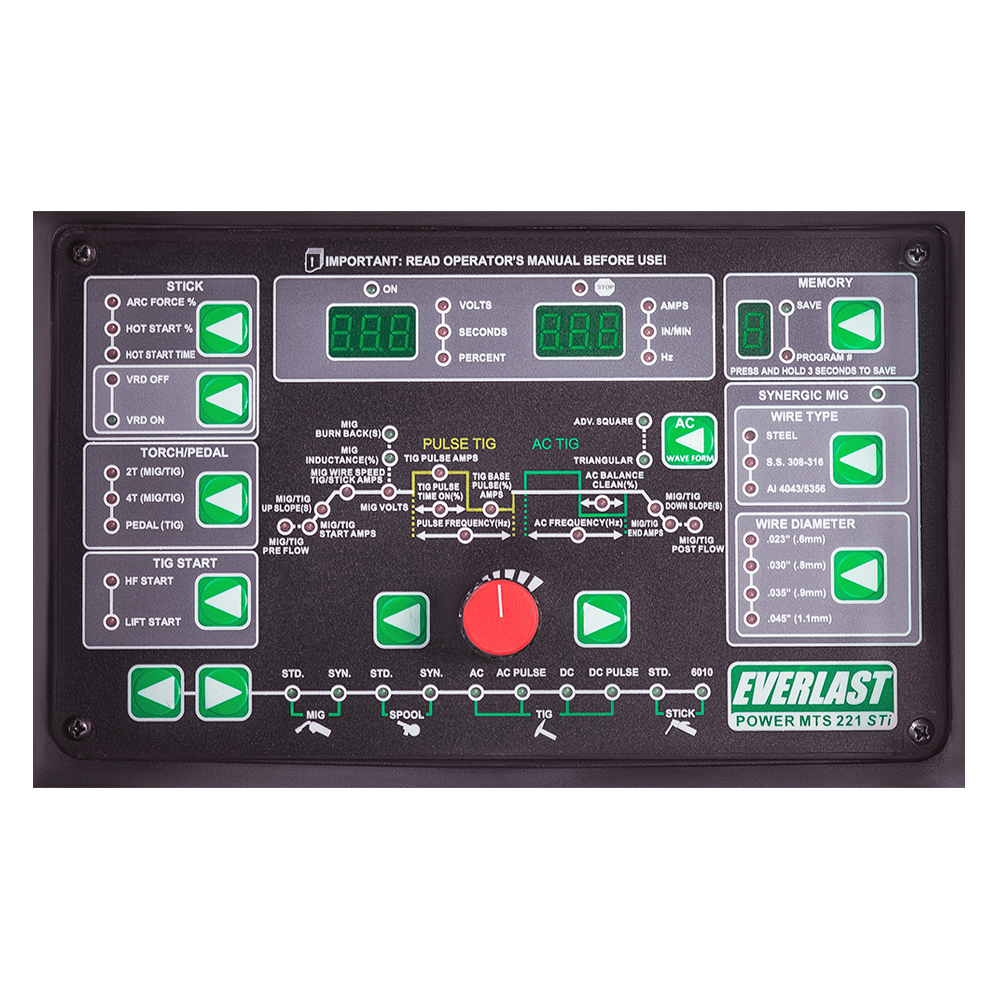 PowerMTS 221STI Everlast MULTI PROCESS: MIG/TIG/STICK 2EV221MTS