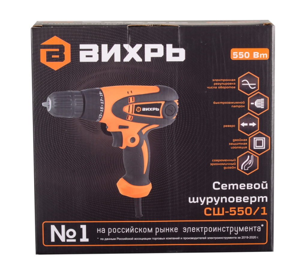 Сетевой шуруповерт ВИХРЬ СШ-550/1