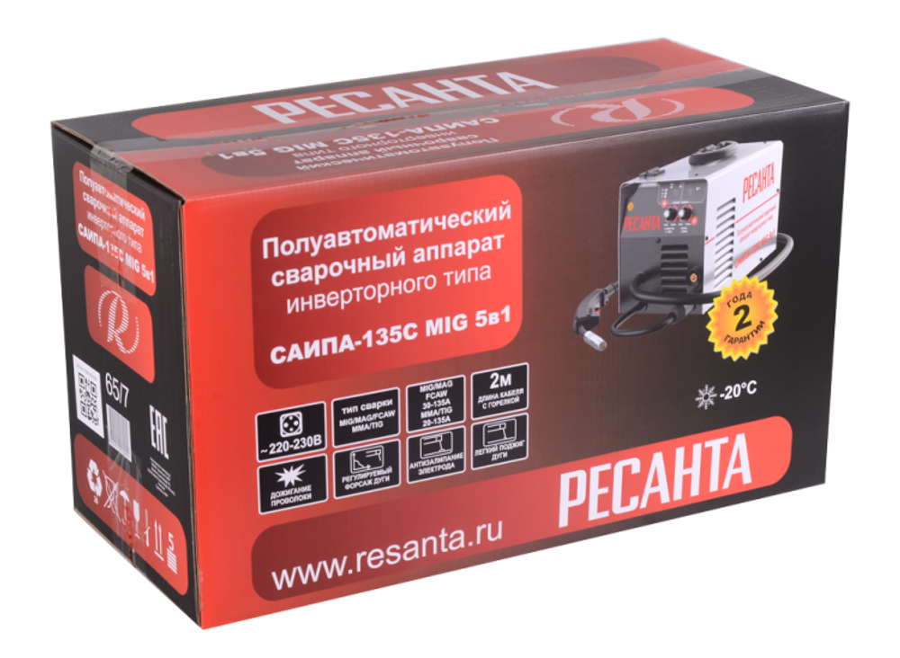 Сварочный полуавтомат САИПА-135С MIG 5в1 Ресанта