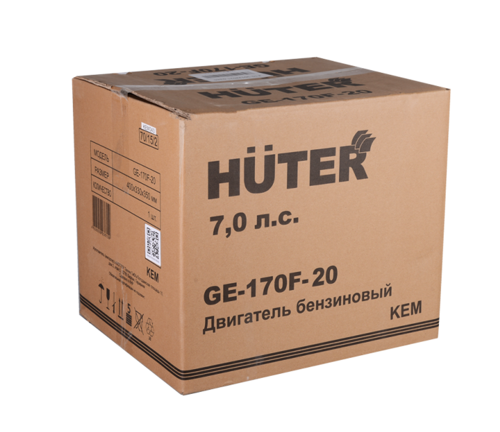 Двигатель бензиновый GE-170F-20 HUTER