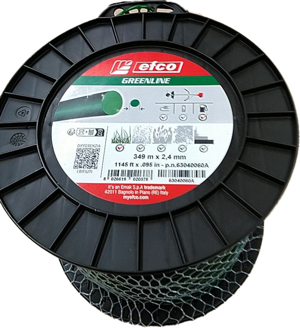 Леска EFCO Greenline (2,4 мм, круглая, 349 метров, катушка)