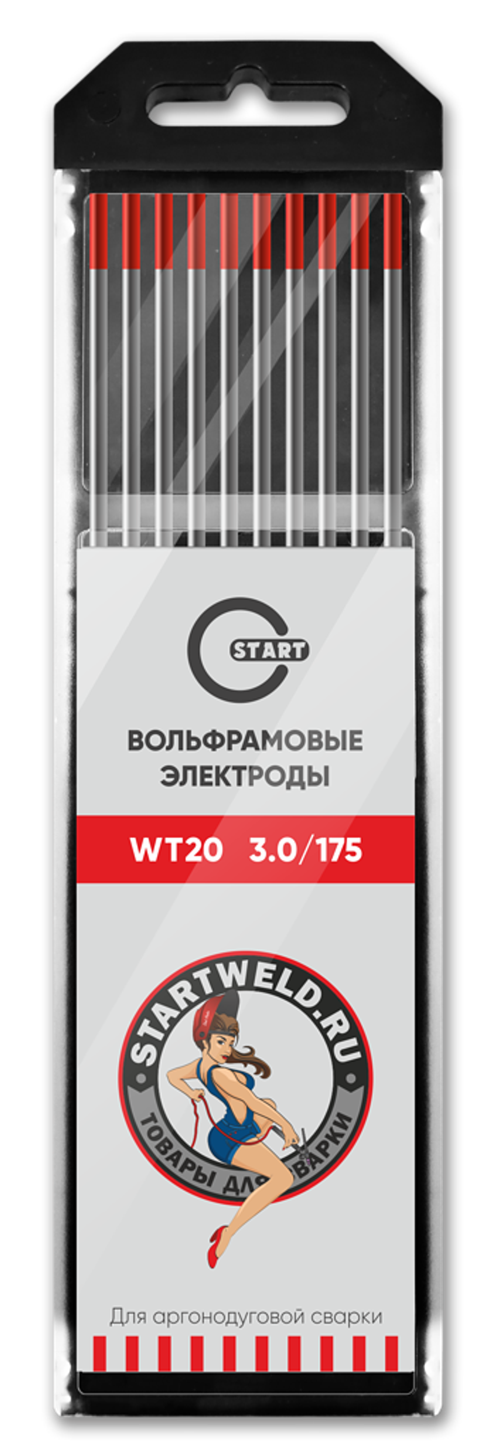 Вольфрамовый электрод WT 20 3,0х175 (красный) WT2030175