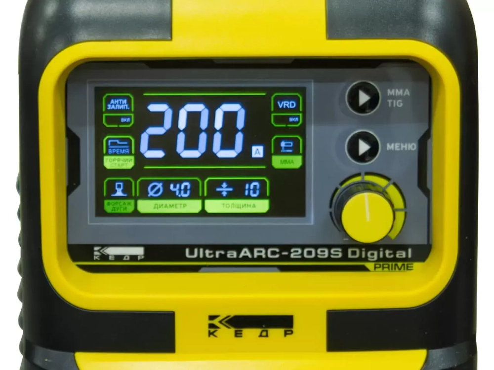 Аппарат инверторный КЕДР UltraARC-209S Digital (230В, 20-200А, ДУ)