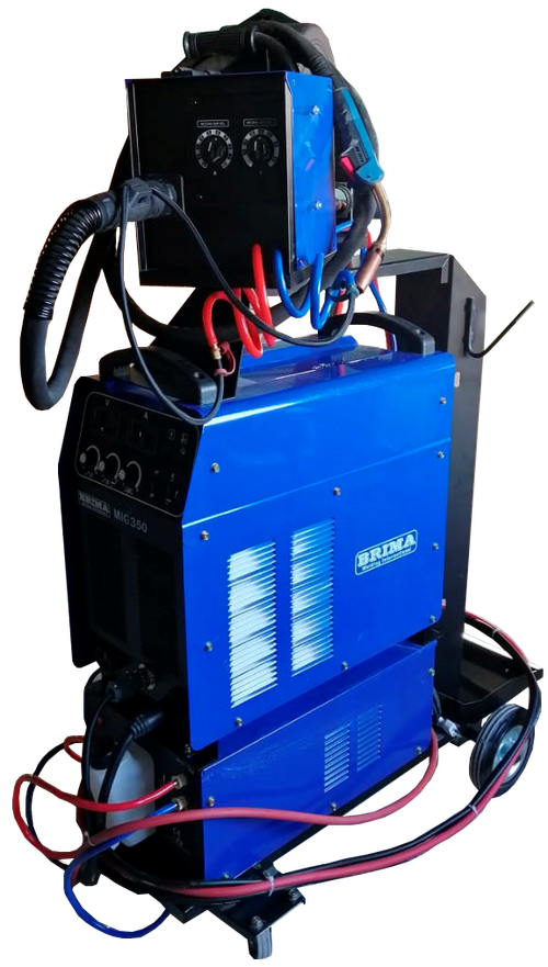 ПОЛУАВТОМАТ MIG-350 (380В) (15кг) "BRIMA" С ТЕЛЕЖКОЙ И БЛОКОМ ОХЛАЖДЕНИЯ