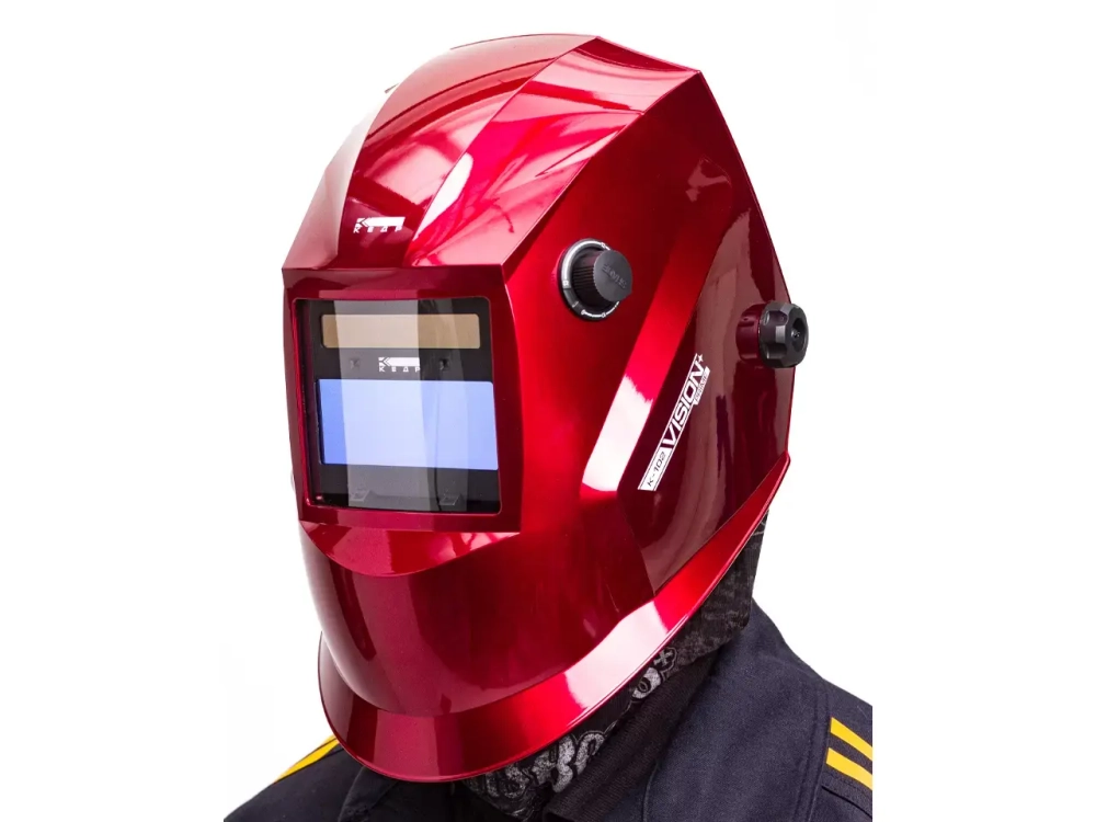 Маска сварщика КЕДР (В РАЗОБР.ВИДЕ) "К-102 PRIME", красная