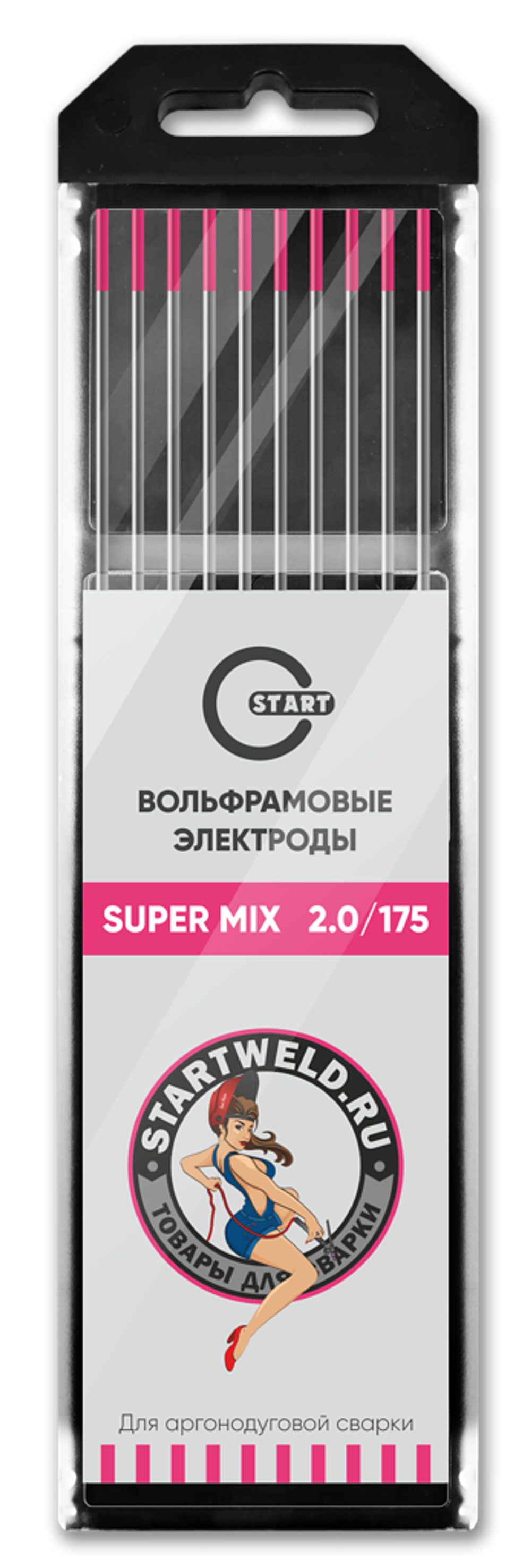 Вольфрамовый электрод SUPER MIX 2,0х175 (розовый) WE20175