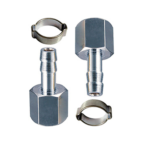 FUBAG Переходник 1/4 дюйма F на елочку 6мм с обжимным кольцом 9Х11мм, блистер 2 шт