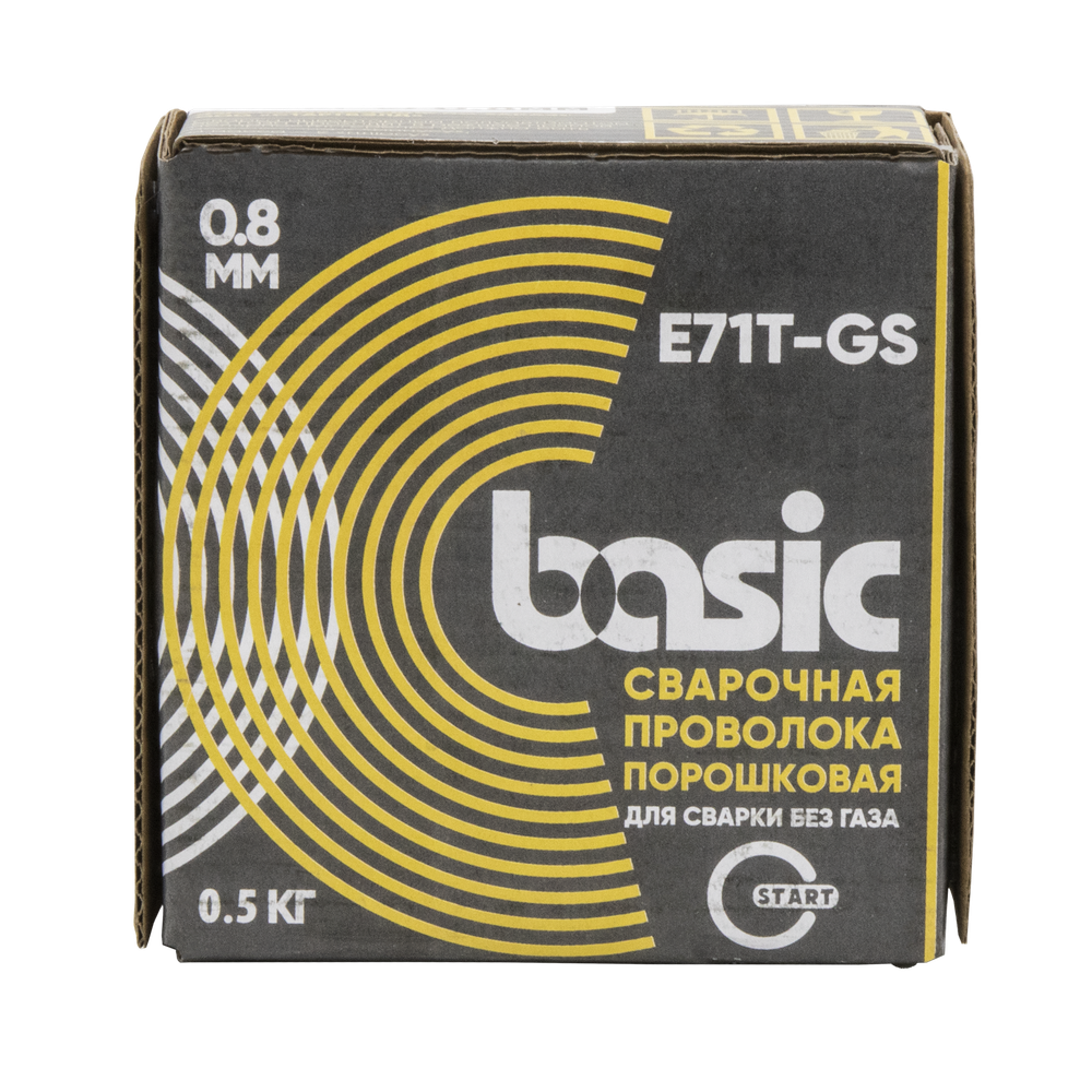 Проволока сварочная порошковая Basic E71T-GS д.0,8 (0,5кг) START STB71805