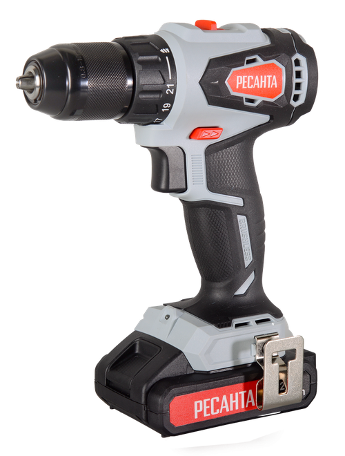 Дрель-шуруповерт аккумуляторная Ресанта ДА-20-2ЛК-Б (2,0 А/ч) (бесщеточный двигатель)