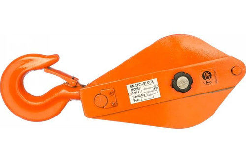 Блок монтажный однорольный с  крюком TOR HQG(L) K1-10,0 т с откидной щекой (S)