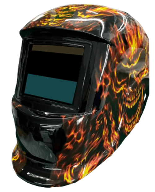 Самозатемняющаяся сварочная маска BRIMA MEGA HA-1110o огненный череп