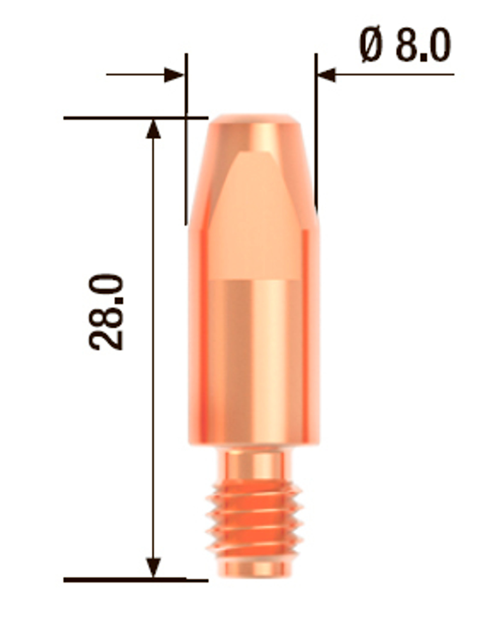 FUBAG Контактный наконечник M6 X 28мм ECU1.2мм/.045 дюйма (10 шт.)