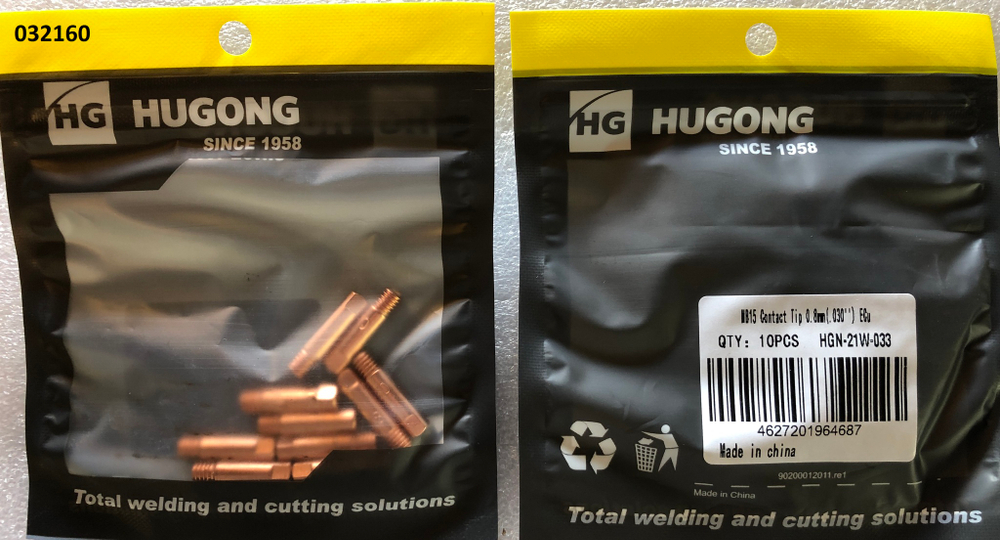 Наконечник контактный токосъемный HG-MB 15, 0,8 мм. (упак. 10 шт.) / MB15 Contact Tip 0.8mm(.030'') Ecu