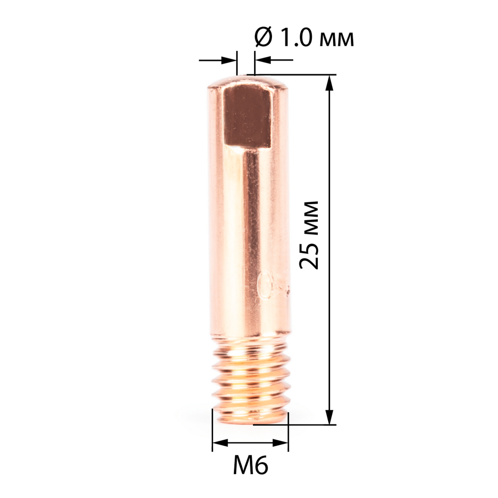 Наконечник М6х25х1.0 прямой (AL) (141.0006/MD0009-60) VARTEG