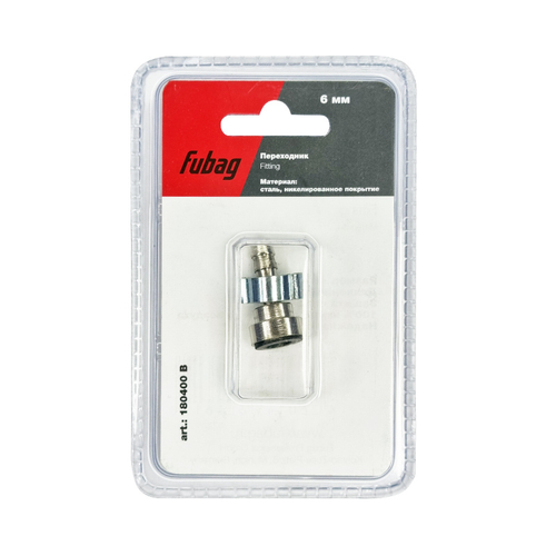 FUBAG Переходник байонет на елочку 6мм с обжимным кольцом 9Х11мм, блистер 1 шт
