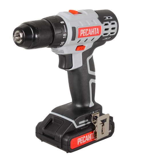 Дрель-шуруповерт аккумуляторная Ресанта ДА-20-2ЛК (2,0 А/ч)